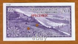 SPECIMEN, Color Trial Luxembourg 20 Francs, ND (1966) P-54Sctr, UNC Rare