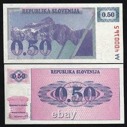 Slovenia 0.50 Tolarjev P-1 A 1990 Pre Euro Mountain Unc Rare Money Bill Banknote