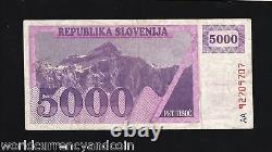 Slovenia 5000 5,000 Tolar P-10 1990 Pre Euro Mountain Rare Bill Ex Yugo Banknote