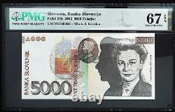Slovenia 5000 Tolarjev 2004 P33 SUPERB GEM PMG 67 PRE-EURO LJUBLJANA SCARCE