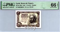 Spain 1 Peseta 1951 (Madrid) Pick# 139a PMG 66 EPQ GEM UNC