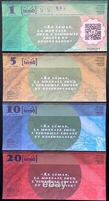 Switzerland-France RARE set local banknote LÉMAN2021 paper money Geneva lake