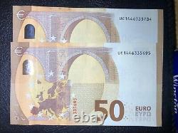 Two Of Lots 50 Euro Banknote Circulated 2017 Legal Tender UC Series 1446335695