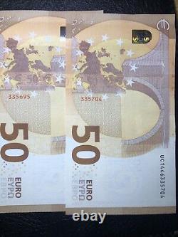 Two Of Lots 50 Euro Banknote Circulated 2017 Legal Tender UC Series 1446335695