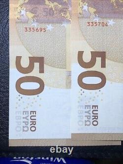 Two Of Lots 50 Euro Banknote Circulated 2017 Legal Tender UC Series 1446335695