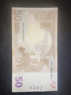 X 95158687844-nr. EU 2002 50 Euro Bank Note Trichet, series Banknote
